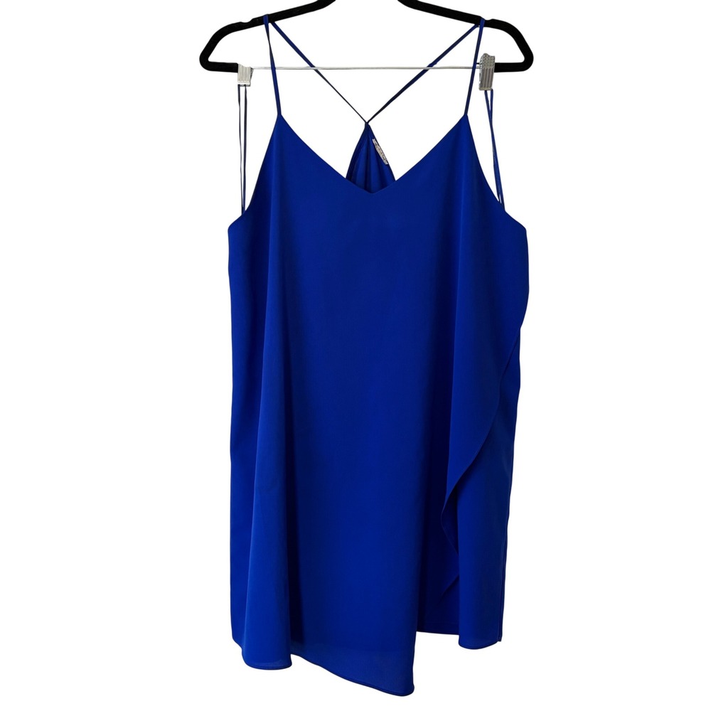 Intimately Free People Slip Mini Dress Royal blue Women's Sz L V-Neck Boho